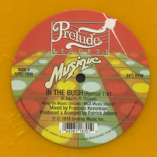 In The Bush - Orange Marbled Vinyl Single vinyl record cover