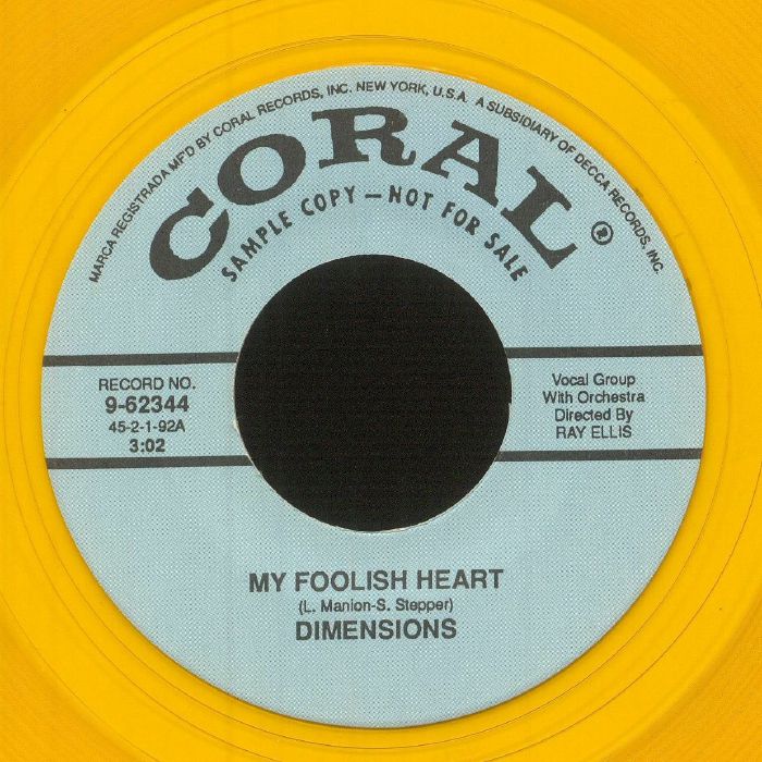 My Foolish Heart - Orange Vinyl Single vinyl record cover