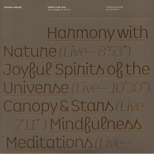 Salute To The Sun Live: Live At Halle St Peter's - 2xLP vinyl record cover