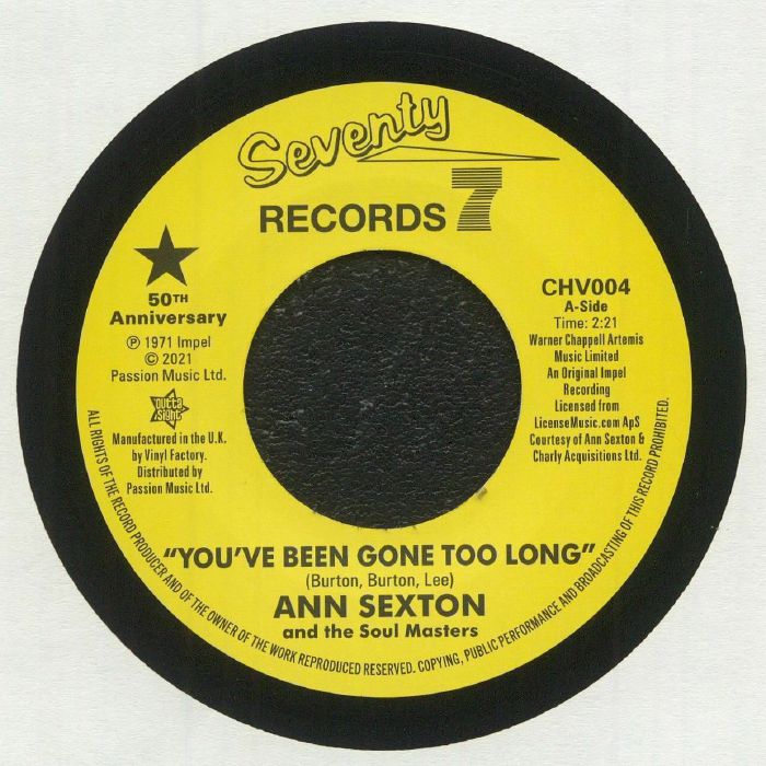 You've Been Gone Too Long - Vinyl Single vinyl record cover