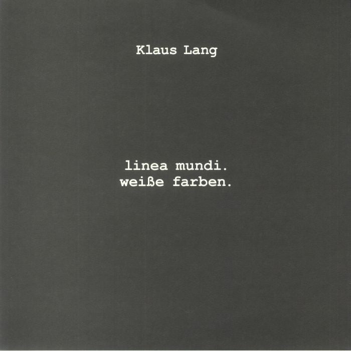 Linea Mundi Weisse Farben - Vinyl LP vinyl record cover