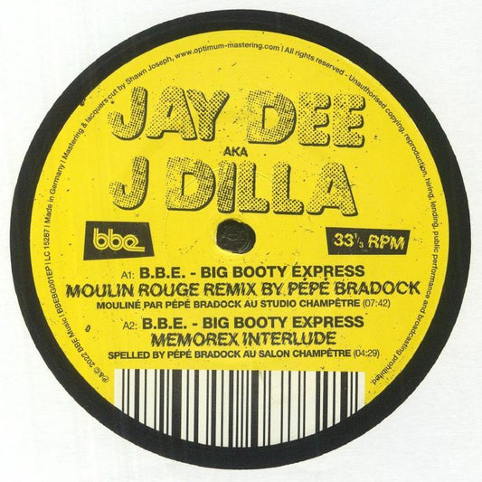 BBE: Big Booty Express - Vinyl EP vinyl record cover
