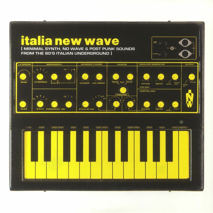 Italia New Wave: Minimal Synth New Wave & Post Punk From The 80's - Limited Edition Yellow Vinyl LP vinyl record cover