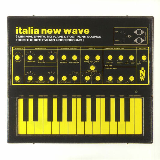Italia New Wave: Minimal Synth New Wave & Post Punk From The 80's - Limited Edition Yellow Vinyl LP vinyl record cover