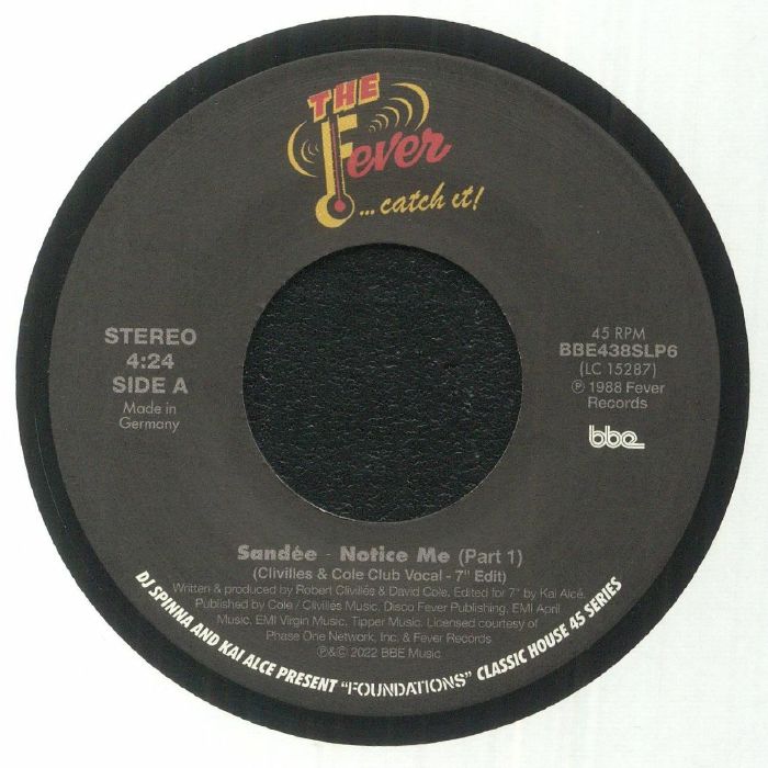 DJ Spinna & Kai Alce Present Foundations Classic House 45 Series - Vinyl Single vinyl record cover