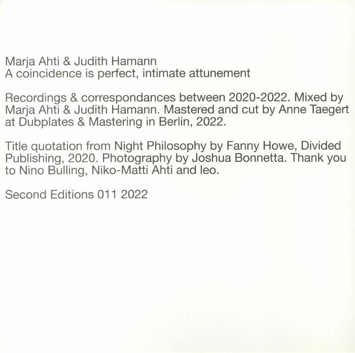 A Coincidence Is Perfect Intimate Attunement - Vinyl LP vinyl record cover