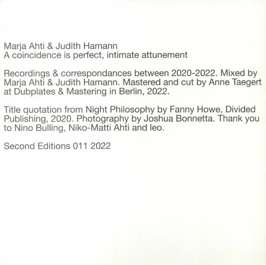 A Coincidence Is Perfect Intimate Attunement - Vinyl LP vinyl record cover