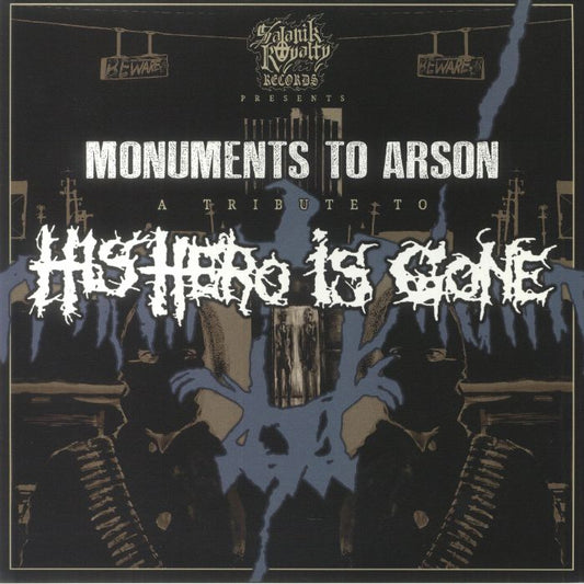 Monuments To Arson: A Tribute To His Hero Is Gone - Black & White Marbled Vinyl LP vinyl record cover