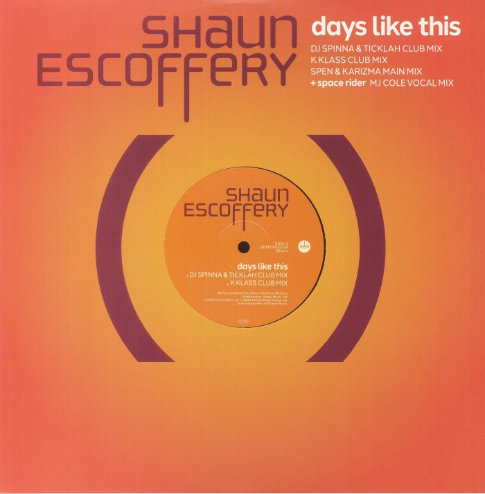Days Like This - Vinyl Single vinyl record cover