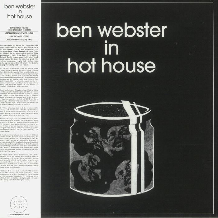 In Hot House - Limited Edition White Vinyl LP vinyl record cover