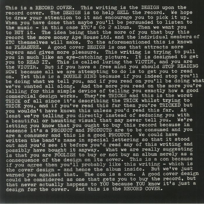Go 2 - Limited Edition Vinyl LP + 12 Inch vinyl record cover