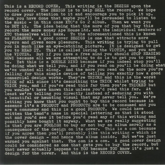 Go 2 - Limited Edition Vinyl LP + 12 Inch vinyl record cover