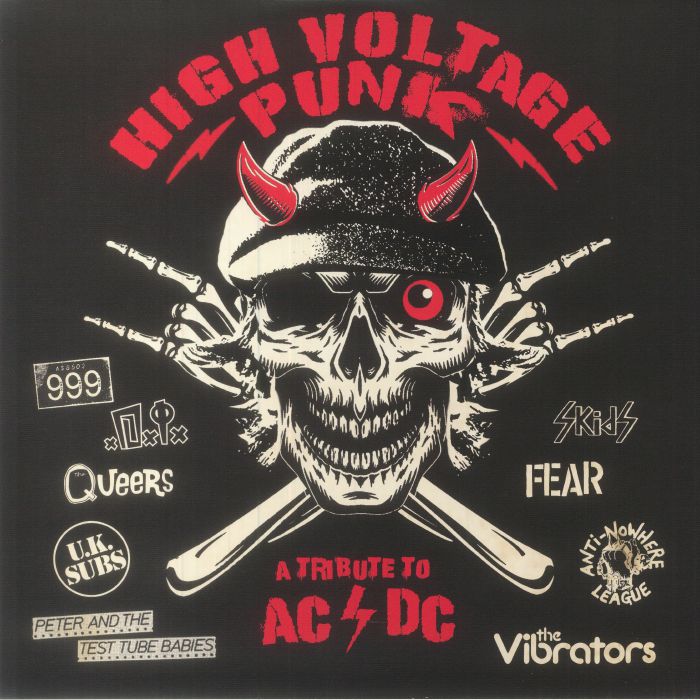 High Voltage Punk: A Tribute To AC/DC - Red & Black Splatter Vinyl LP vinyl record cover