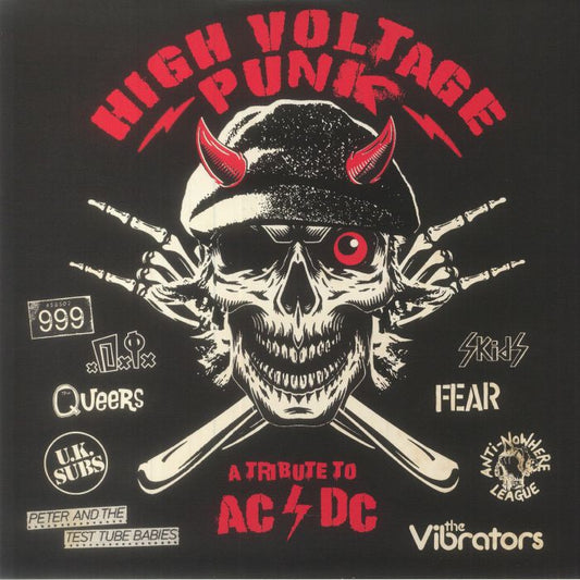 High Voltage Punk: A Tribute To AC/DC - Red & Black Splatter Vinyl LP vinyl record cover
