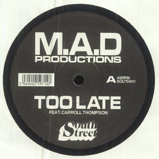 Too Late - Vinyl Single vinyl record cover