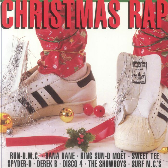 Christmas Rap - Red & White Split Coloured Vinyl LP vinyl record cover