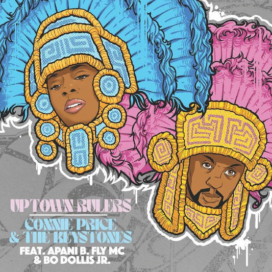 Uptown Rulers - Blue & Pink Splattered Vinyl Single vinyl record cover
