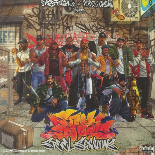 Street Fighter 6 X Nerds Clothing Presents: Steel Sessions - Limited Edition Red Vinyl LP vinyl record cover