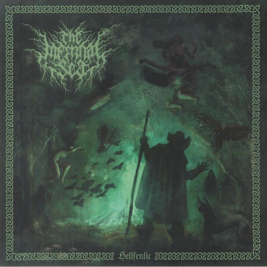 Hellfenlic - Green & Black Split Vinyl LP vinyl record cover