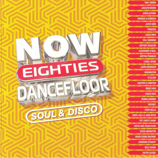 NOW That's What I Call 80s Dancefloor: Soul & Disco - Yellow & Orange Vinyl 2xLP vinyl record cover